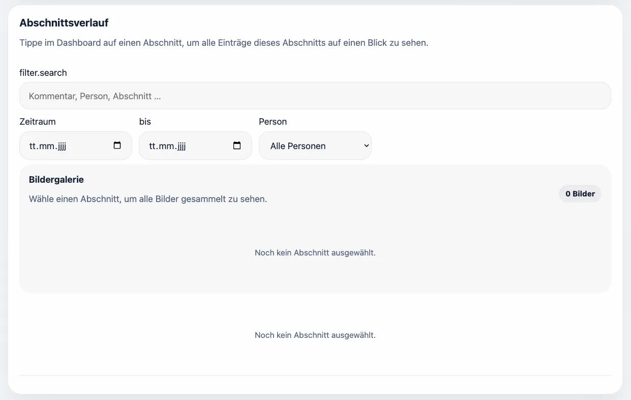 Die Verlaufsansicht im Detail
